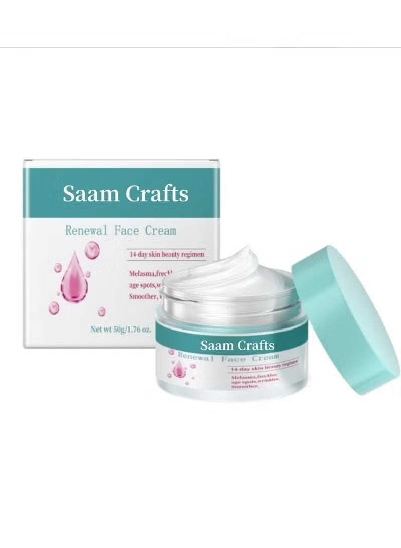 Saam Crafts كريم سام للوجه، كريم سام التجميلي لعلاج البقع الداكنة، كريم سام لتجديد البشرة 50 غرام لعلاج الكلف والنمش لجميع أنواع البشرة، كريم مضاد للتجاعيد، كريم سام الكوري لتجديد البشرة - Image 1